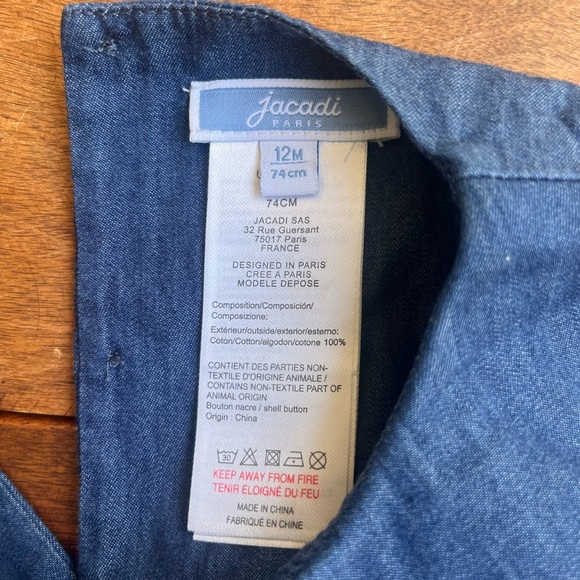Jacadi Paris - dark denim dress 12 months - Picture 3 of 3